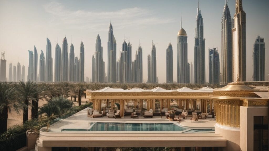 The wealthy Burj Al Arab hotel in Dubai, United Arab Emirates.