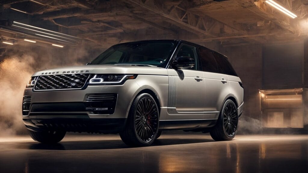 The 2019 Land Rover Range Rover, an expensive luxury vehicle, is parked in a garage.