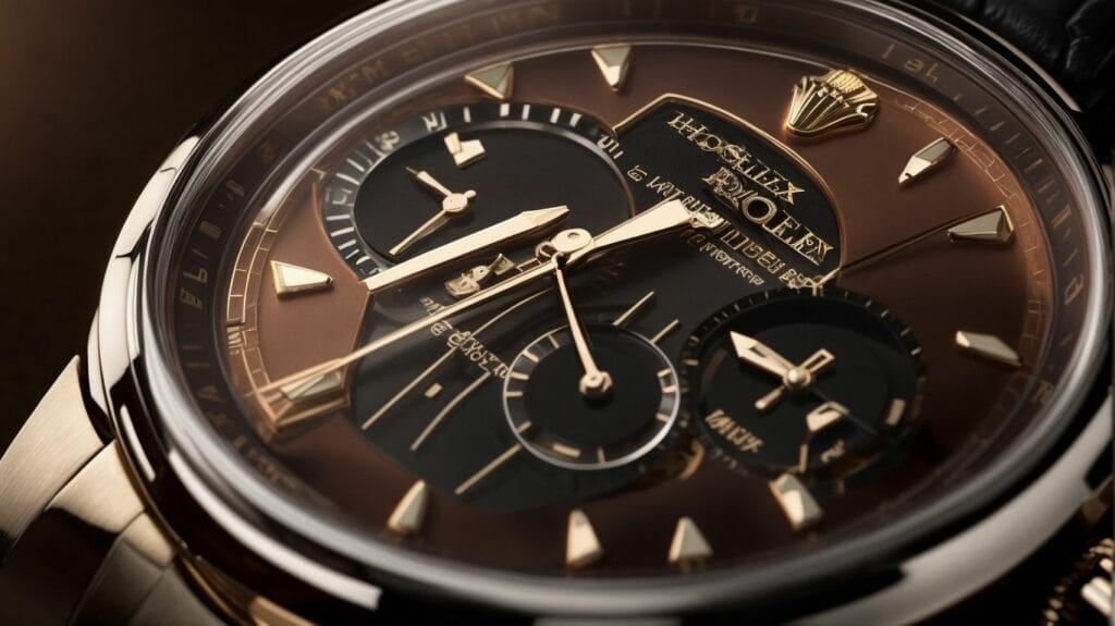 A close up of a Rolex watch.